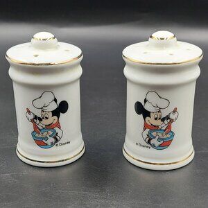 Vintage Walt Disney Baking Chef Mickey Mouse Salt & Pepper Shaker Set Japan